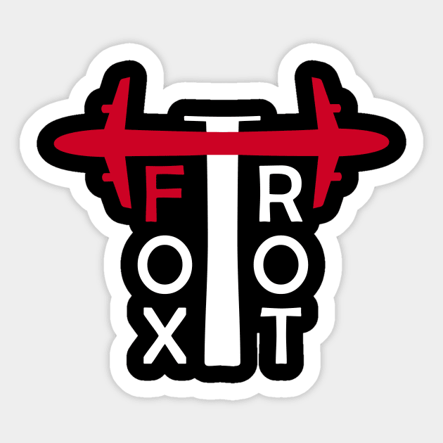 Foxtrot Aviation Phonetic Alphabet Pilot Airplane Sticker by For HerHim